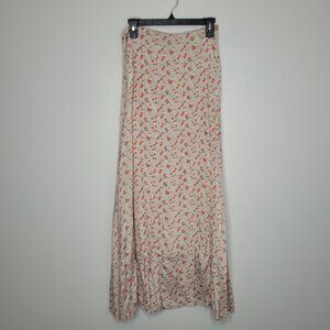 Nexus pink ditsy floral Maxi a line cottage preppy classic romantic Skirt 10